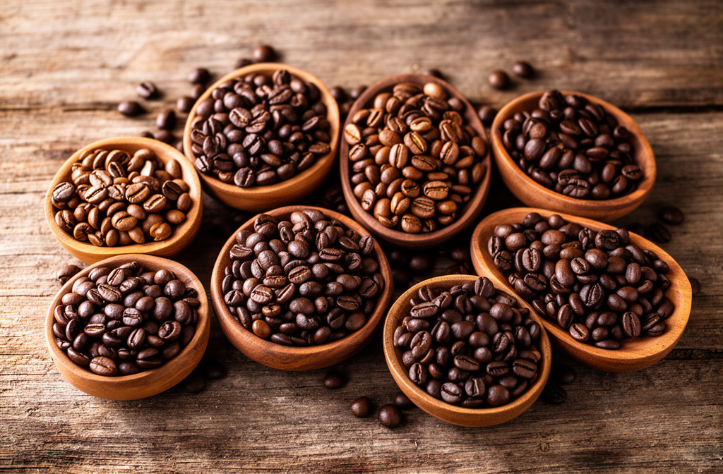 Low acid coffee beans from naturally smooth origins