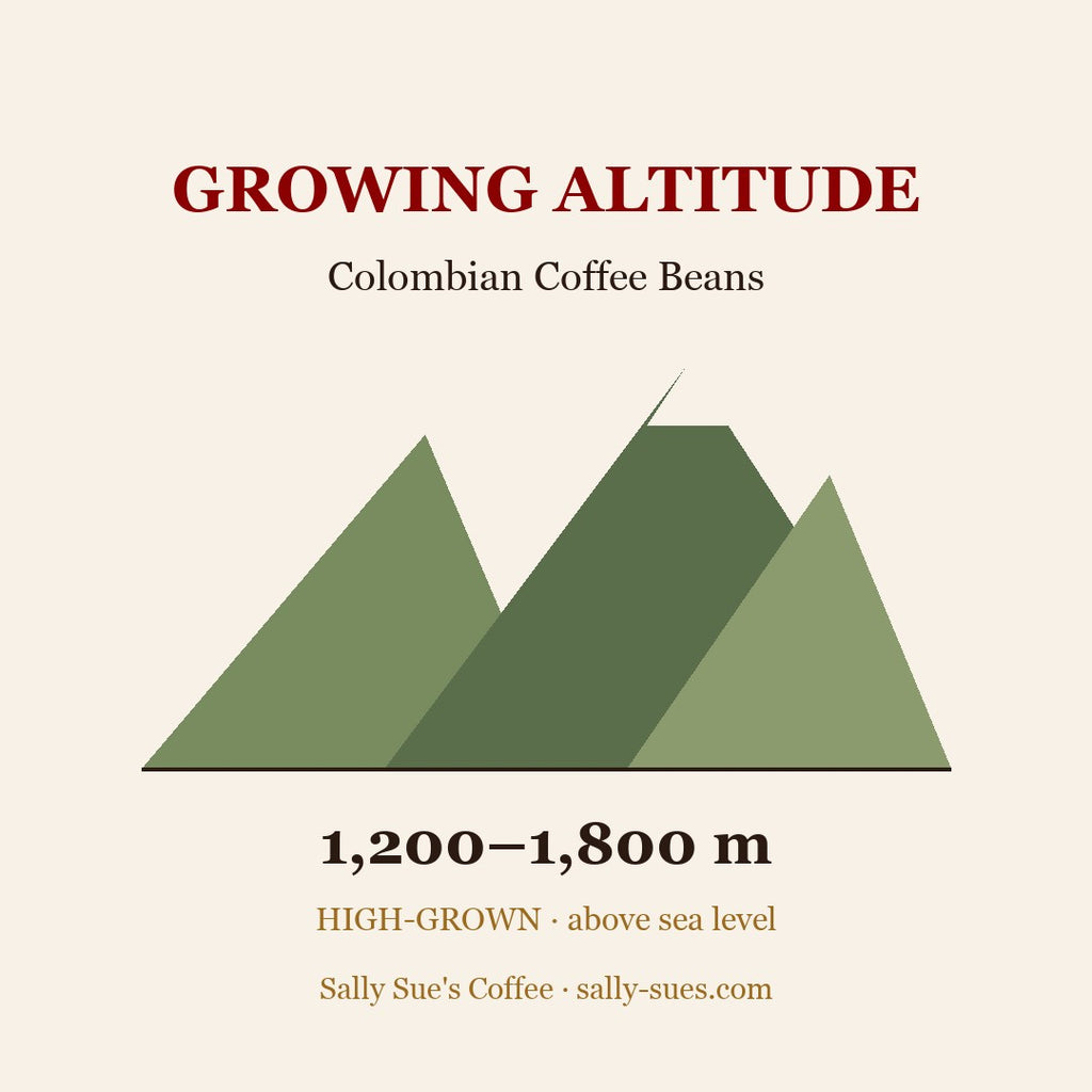 Colombian Coffee Beans growing altitude 1,200–1,800 m
