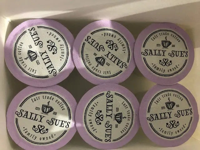 Sally Sue's single-serve coffee pods, close-up